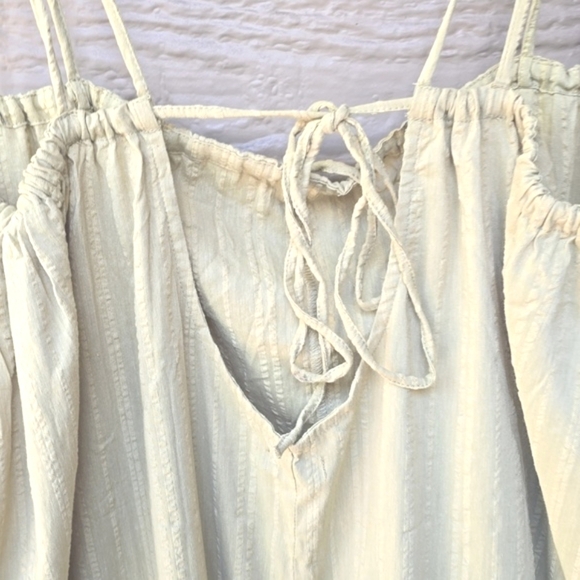 Nasty Gal Textured Cotton Tie Back Cover Up Jumpsuit Olive 12 NEW - Picture 6 of 9